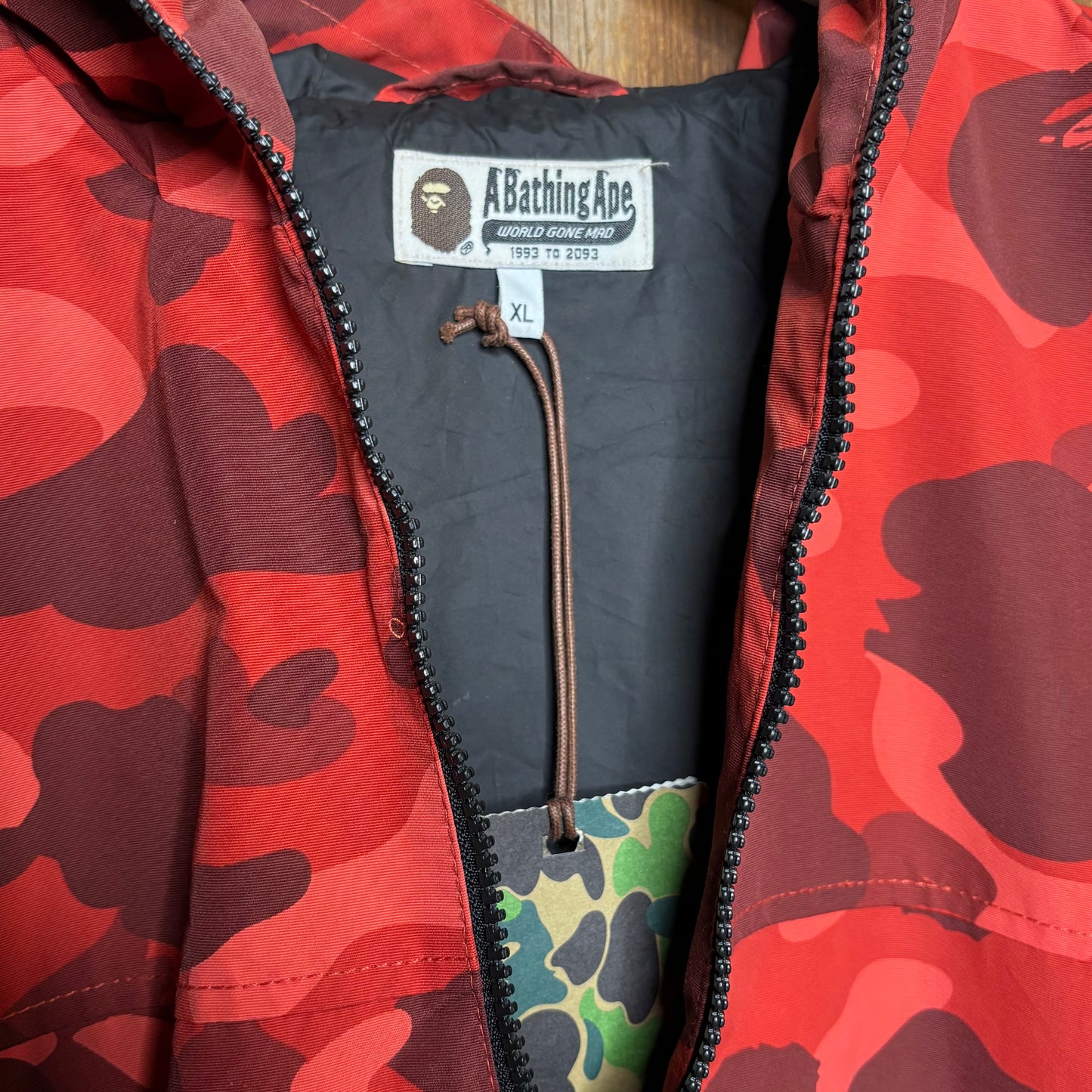 Bape Color Camo Hoodie Jacket Red Used