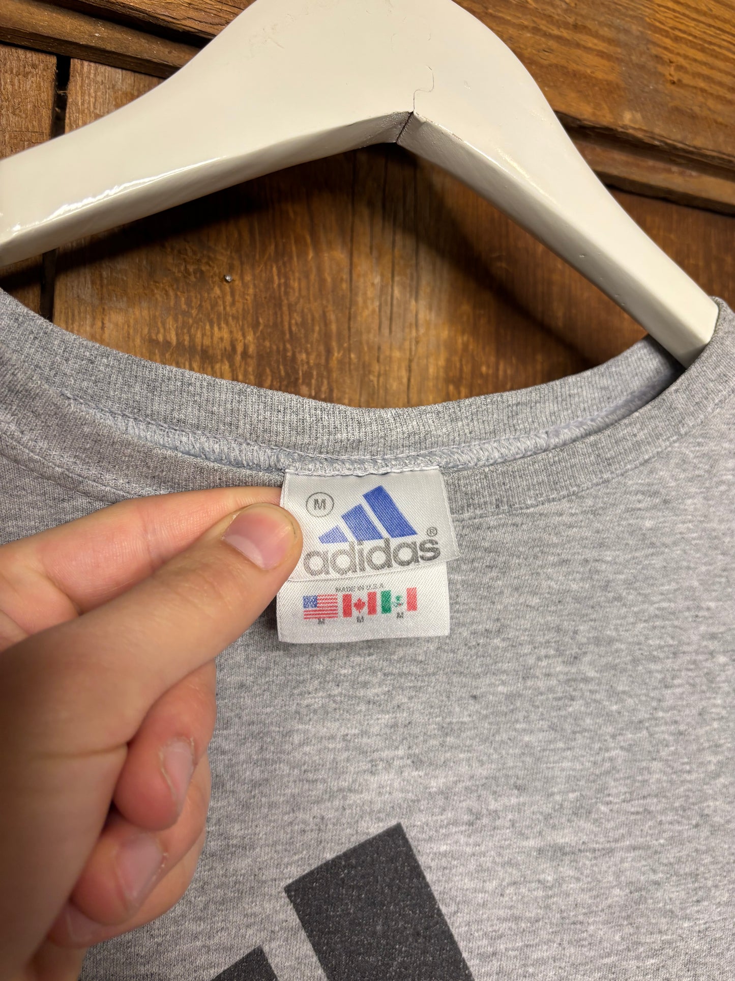 vtg Adidas Big Logo Grey M