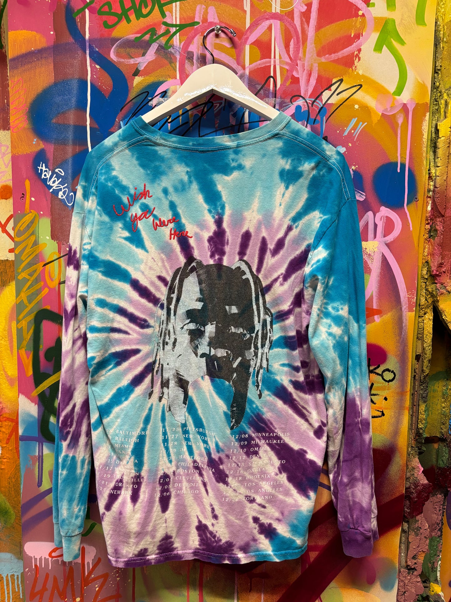 Astroworld Blue Tie-Dye Tour Tee L