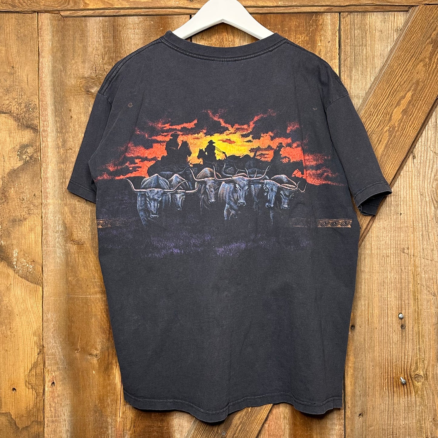 vtg Cowboy Sunset Tee