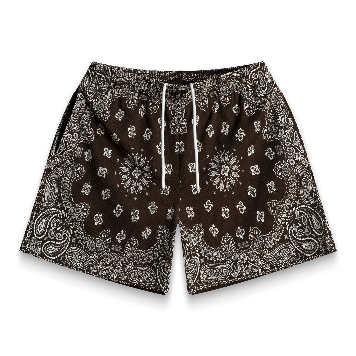 Screenprinted Paisley Brown Shorts