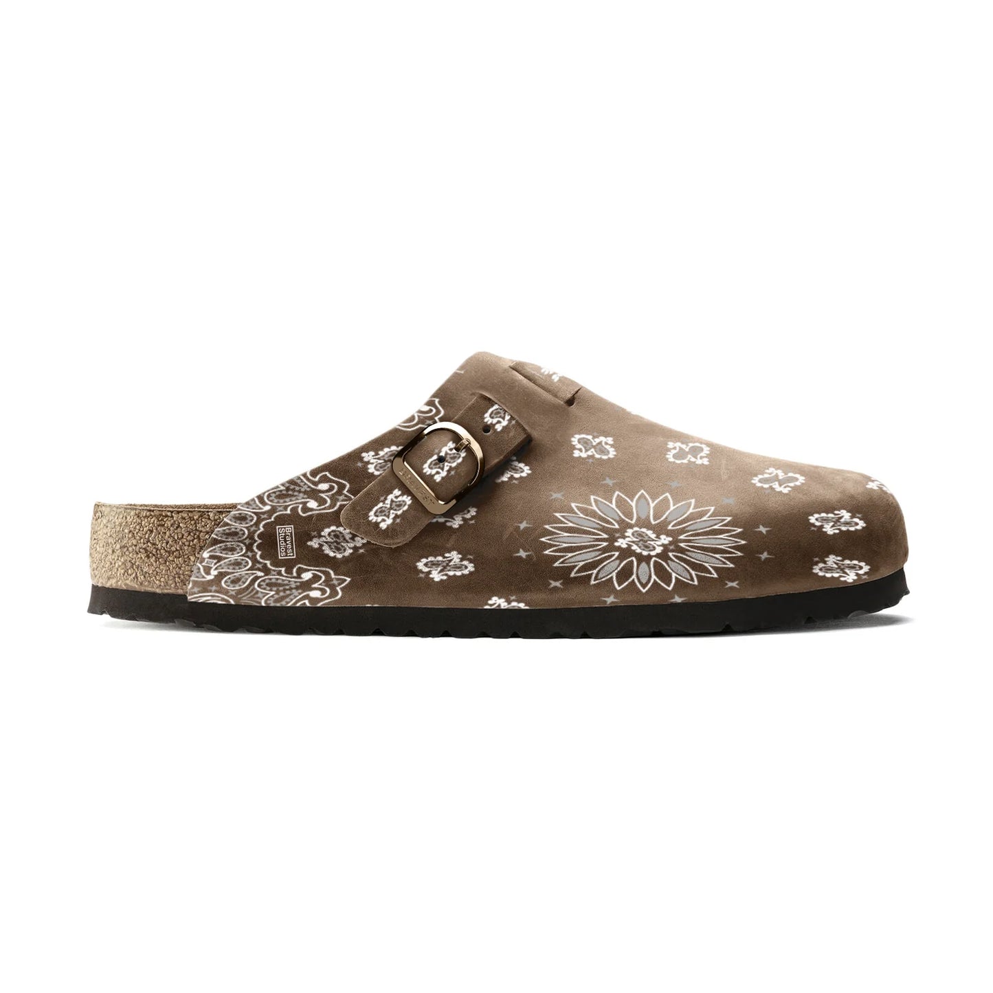 Mocha Suede Paisley Clog