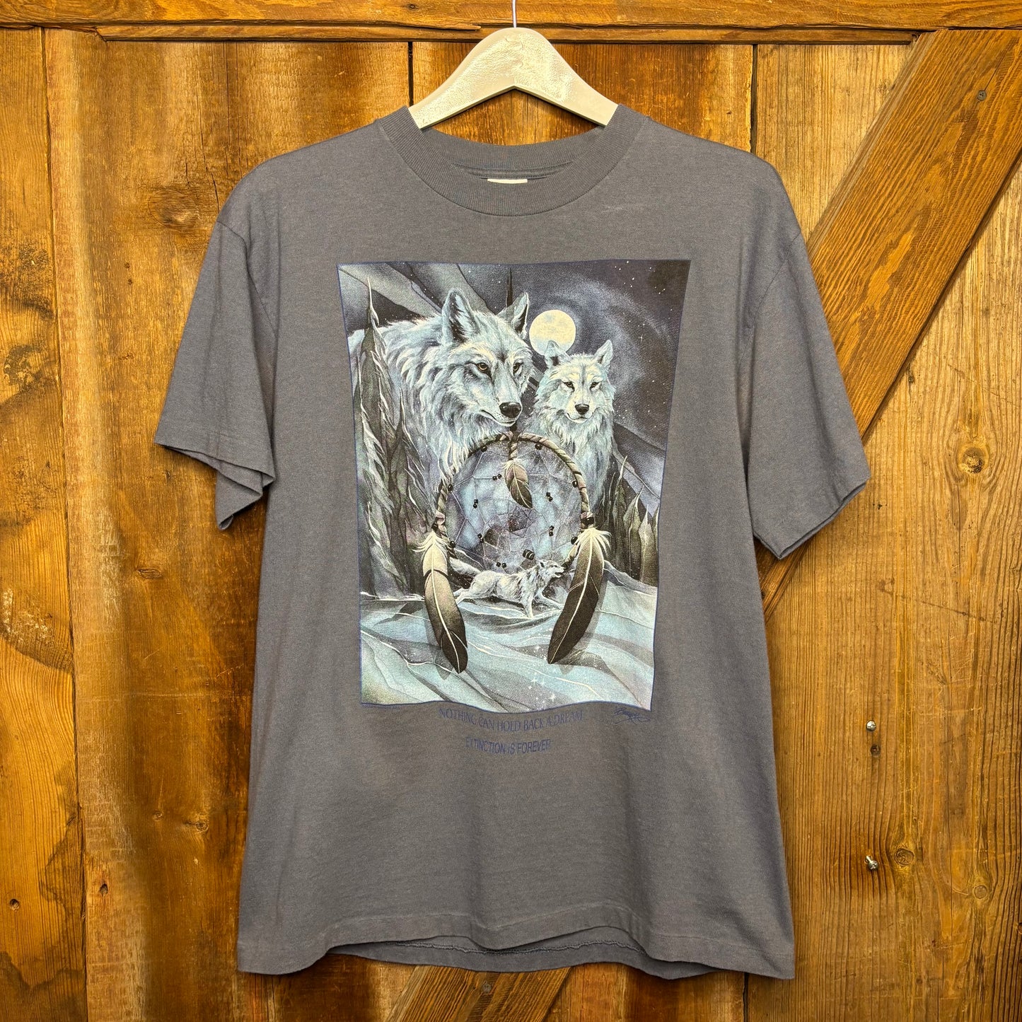 vtg Wolves Dreamcatcher Tee L