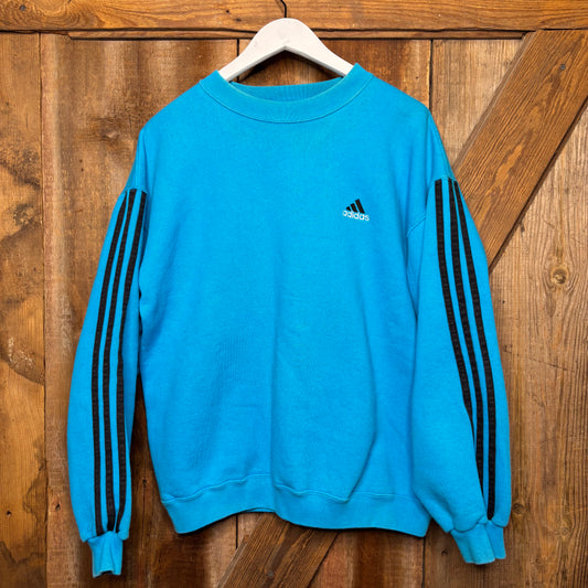 90s Adidas Teal 3 Stripe Sweatshirt