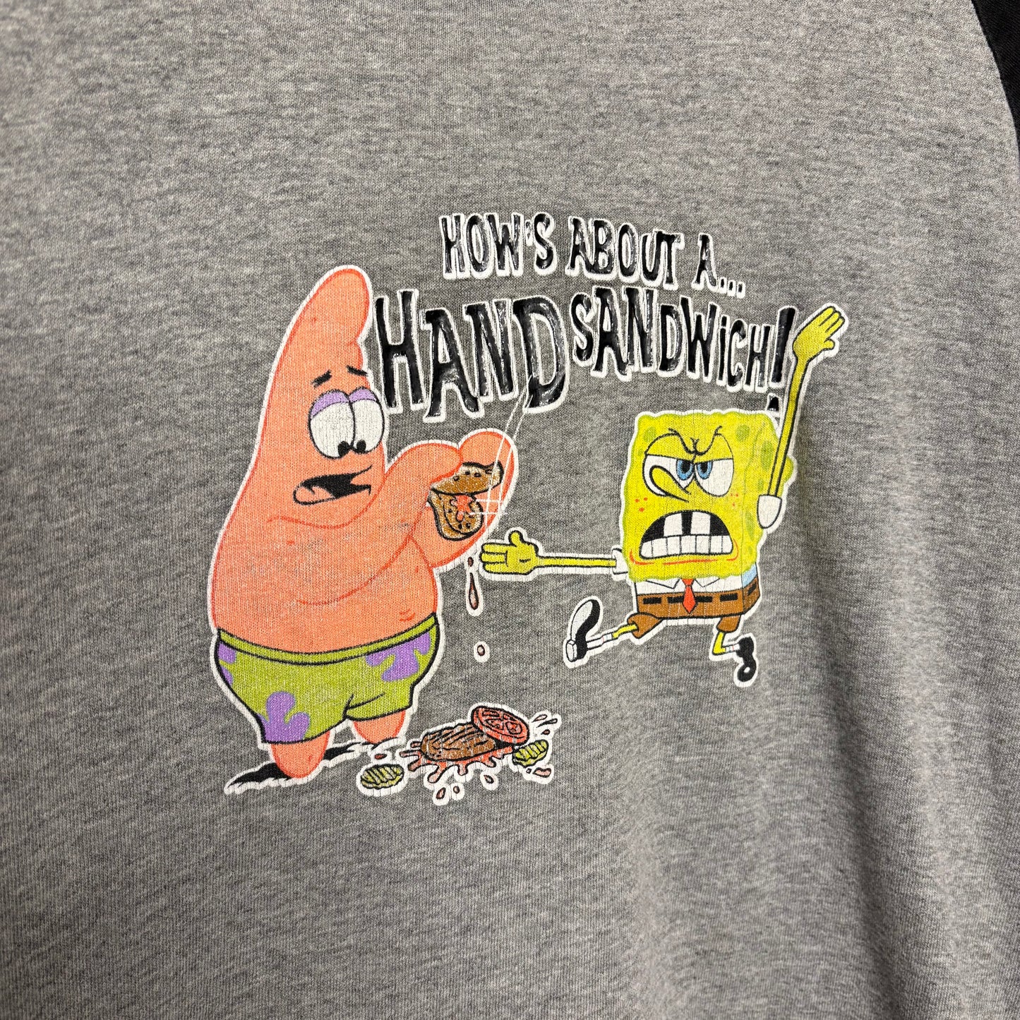 vtg SpongeBob Hand Sandwich Tee M