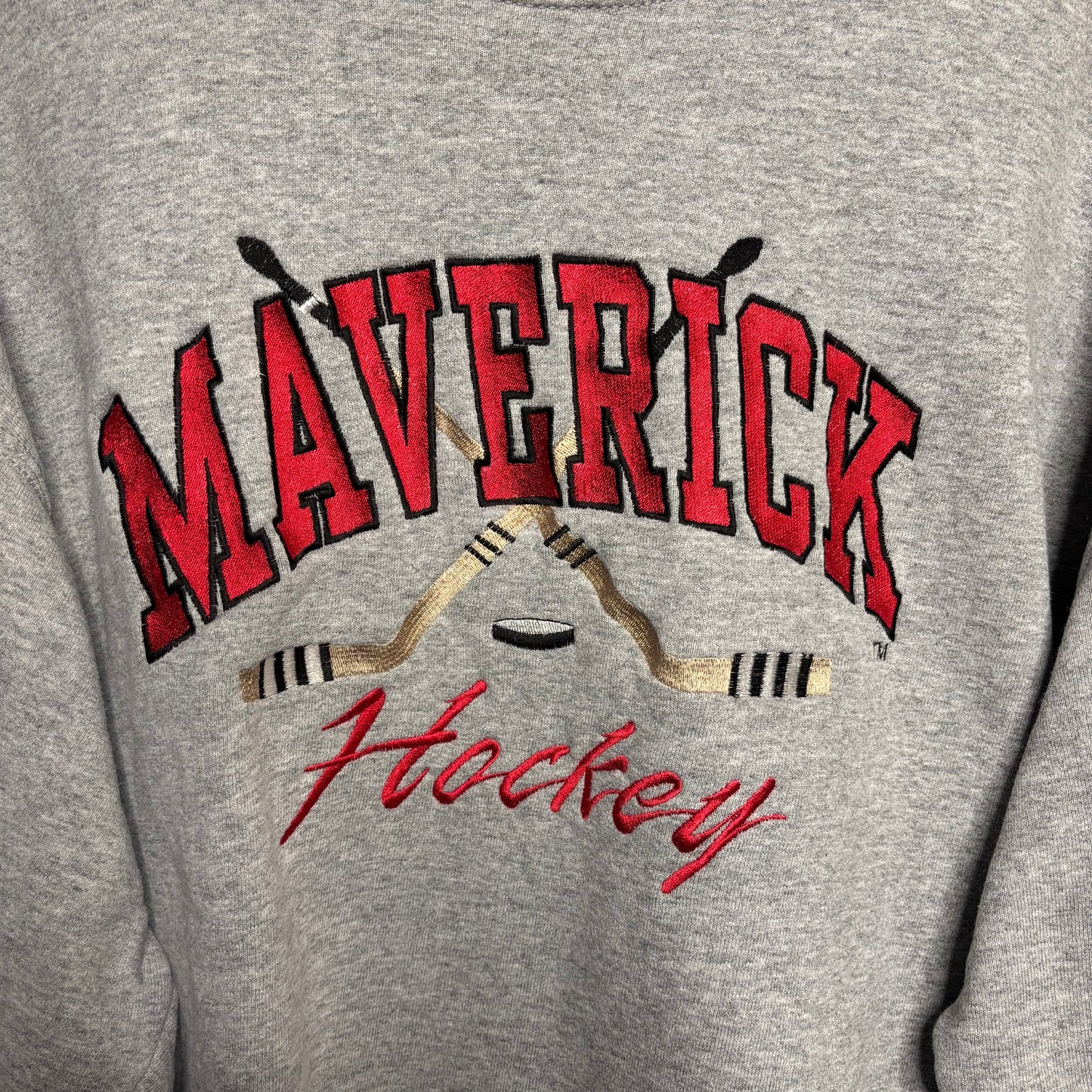 y2k UNO Hockey Embroidered Crew
