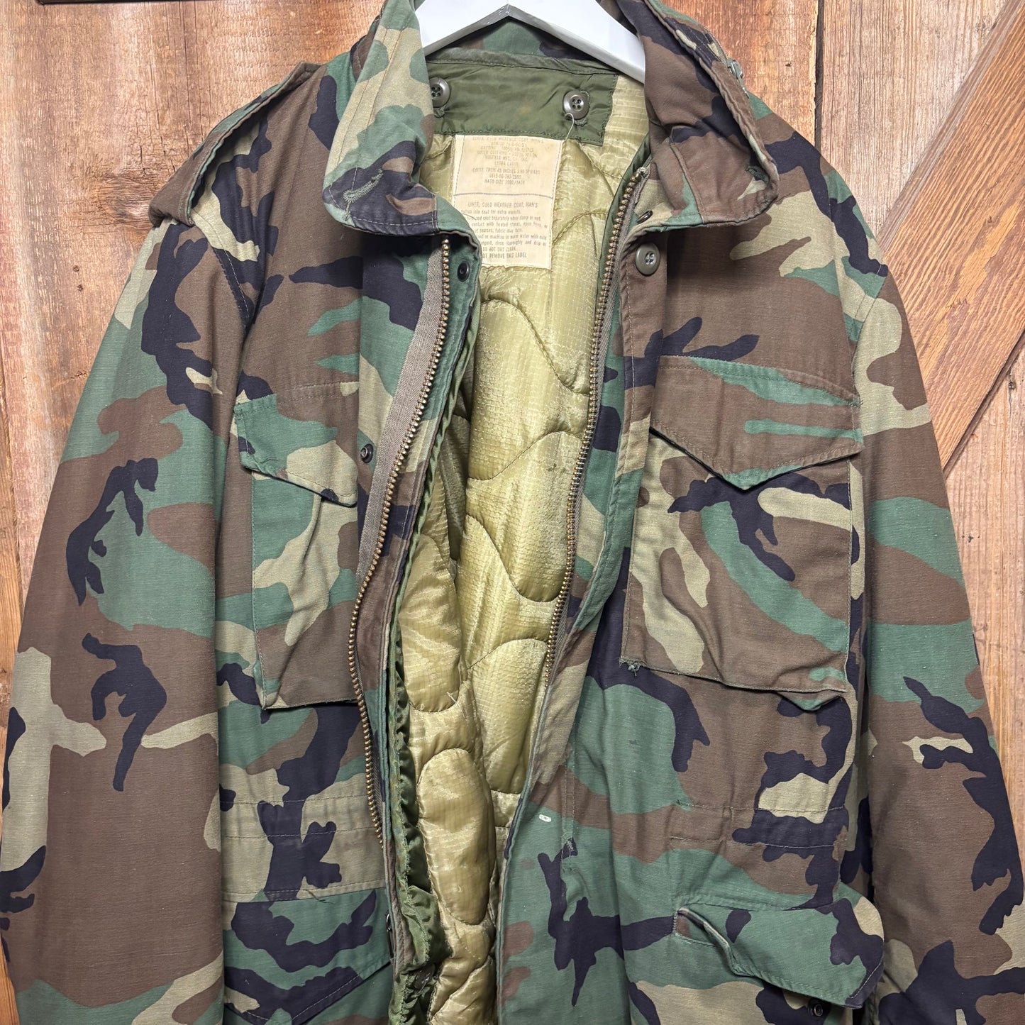Vintage M-65 Woodland Camo Lined