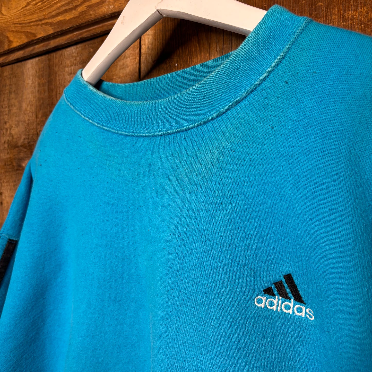 90s Adidas Teal 3 Stripe Sweatshirt