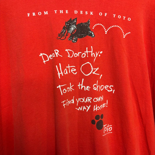 vtg Wizard of Oz Toto Letter Tee XL