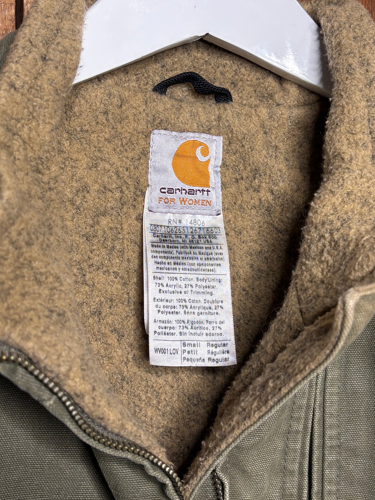 vtg Olive Carhartt Lined Vest