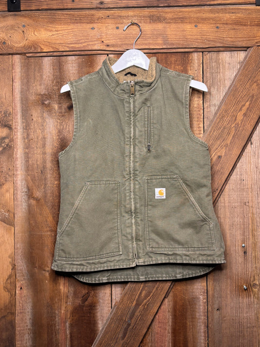 vtg Olive Carhartt Lined Vest