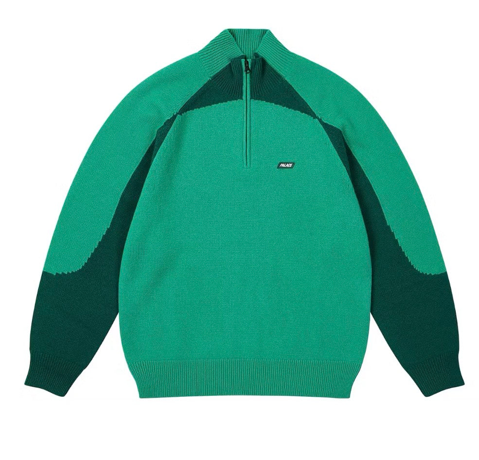 Palace Trial 1/4 Zip Knit Green DS