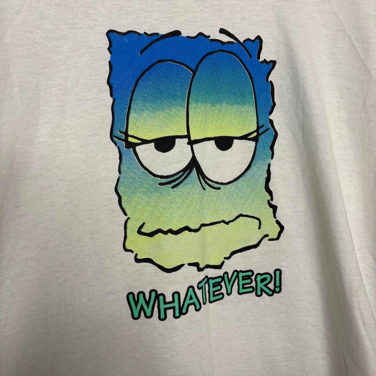 vtg Green & Blue Guy Whatever! Tee L