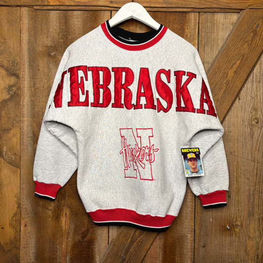 90s  Nebraska Spellout Crewneck