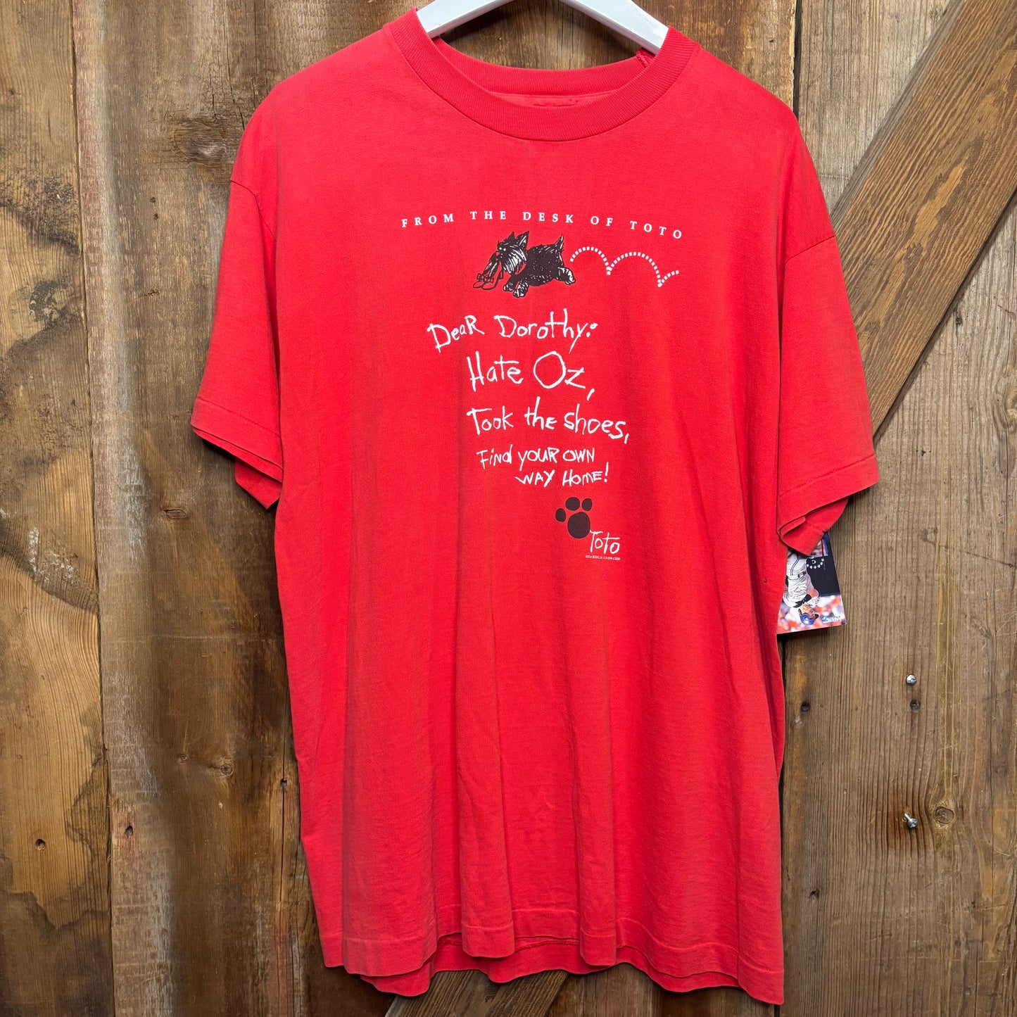 vtg Wizard of Oz Toto Letter Tee XL