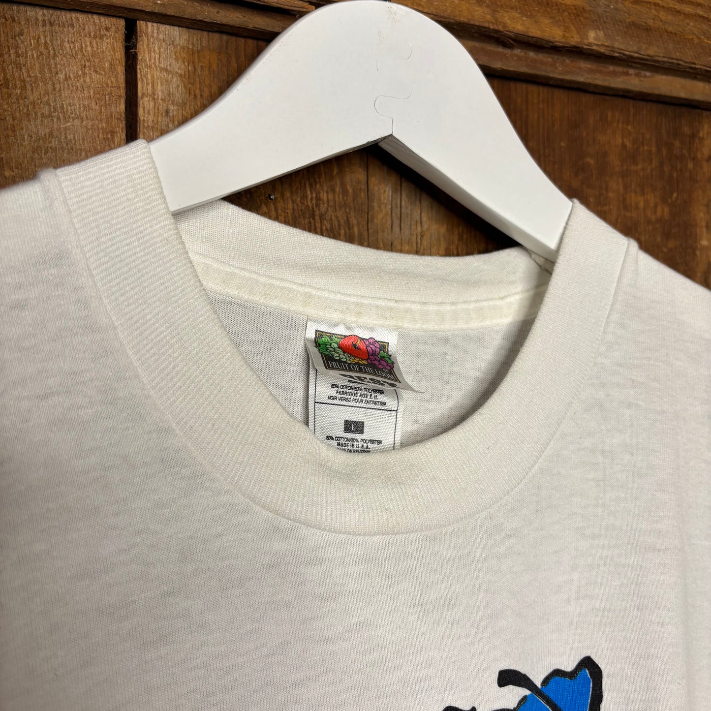 vtg Green & Blue Guy Whatever! Tee L
