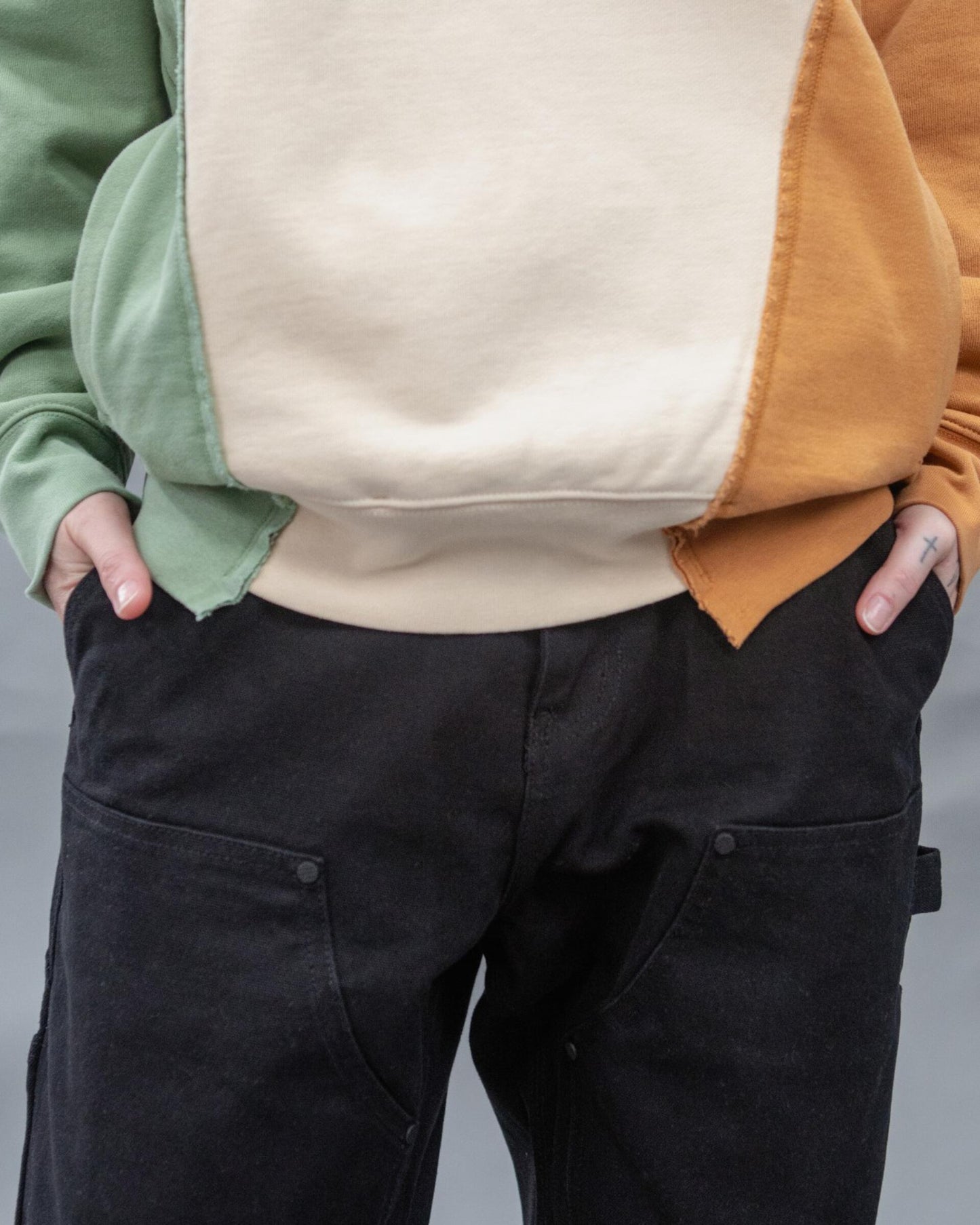 DESIGNER PANEL HOODIE BASIL