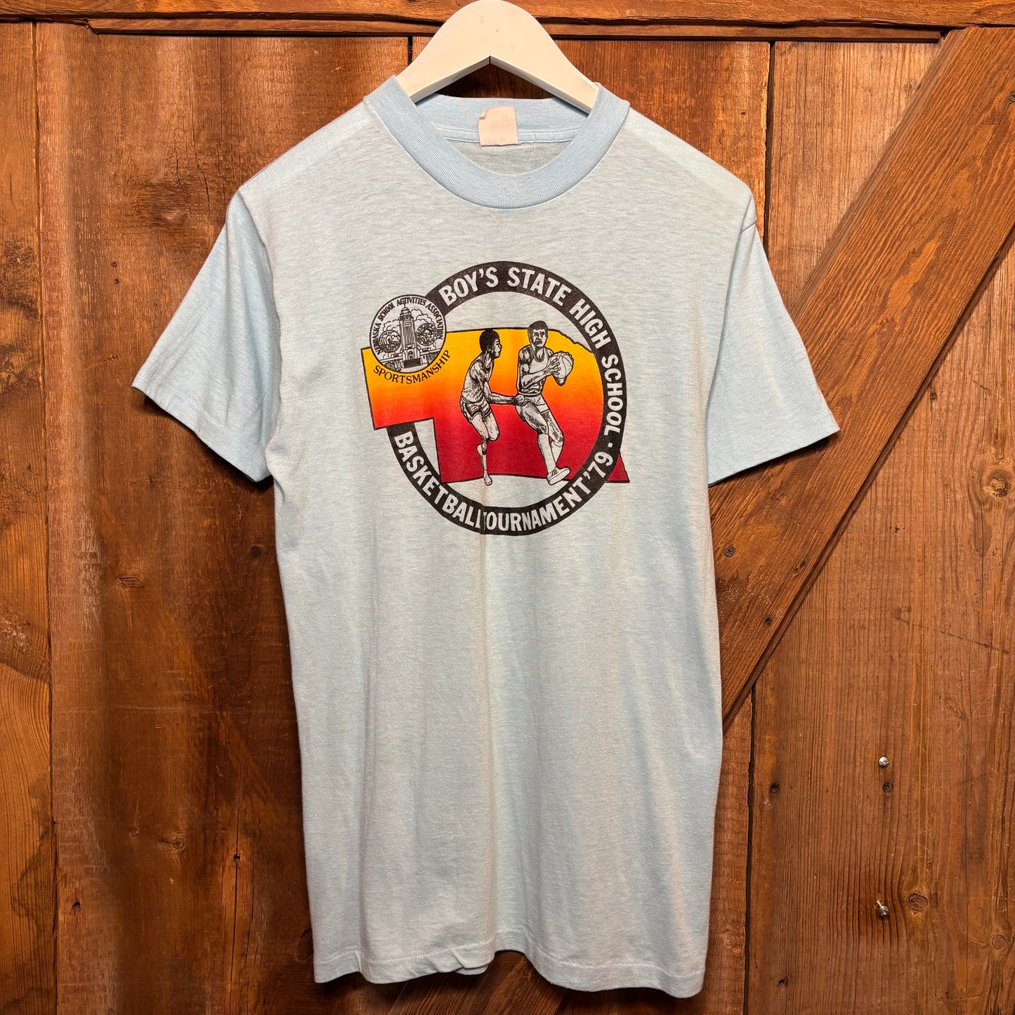 1979 Nebraska State Basketball Tee M