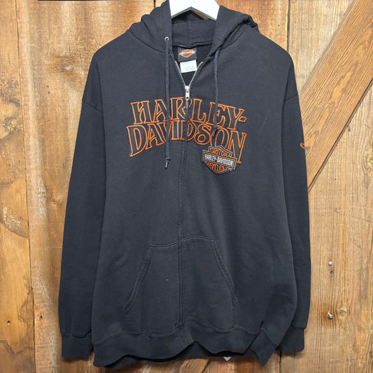 vtg Harley Davidson Logo Zip Hoodie