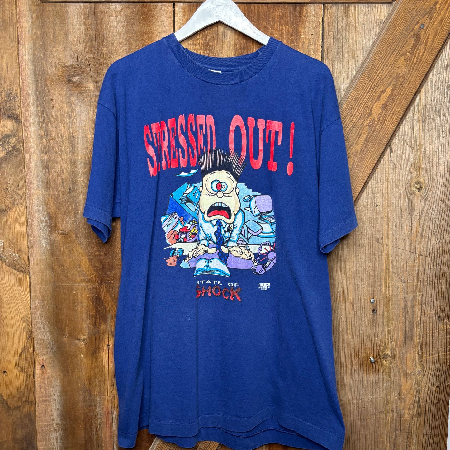 1996 State Of Shock Stresses Out Tee XL