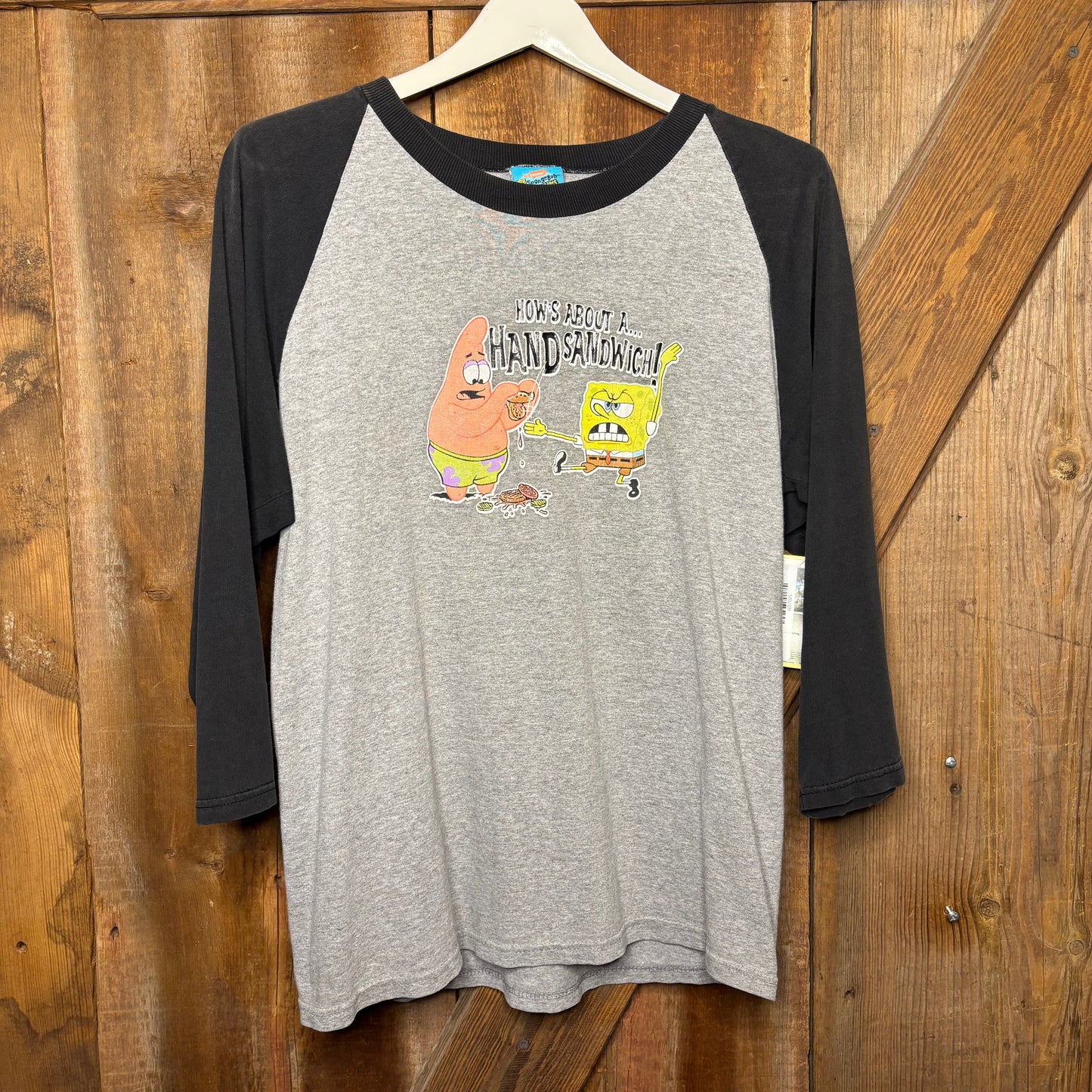 vtg SpongeBob Hand Sandwich Tee M