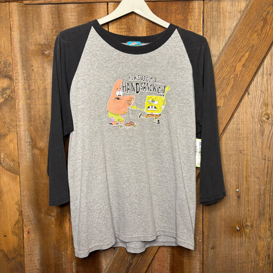 vtg SpongeBob Hand Sandwich Tee M