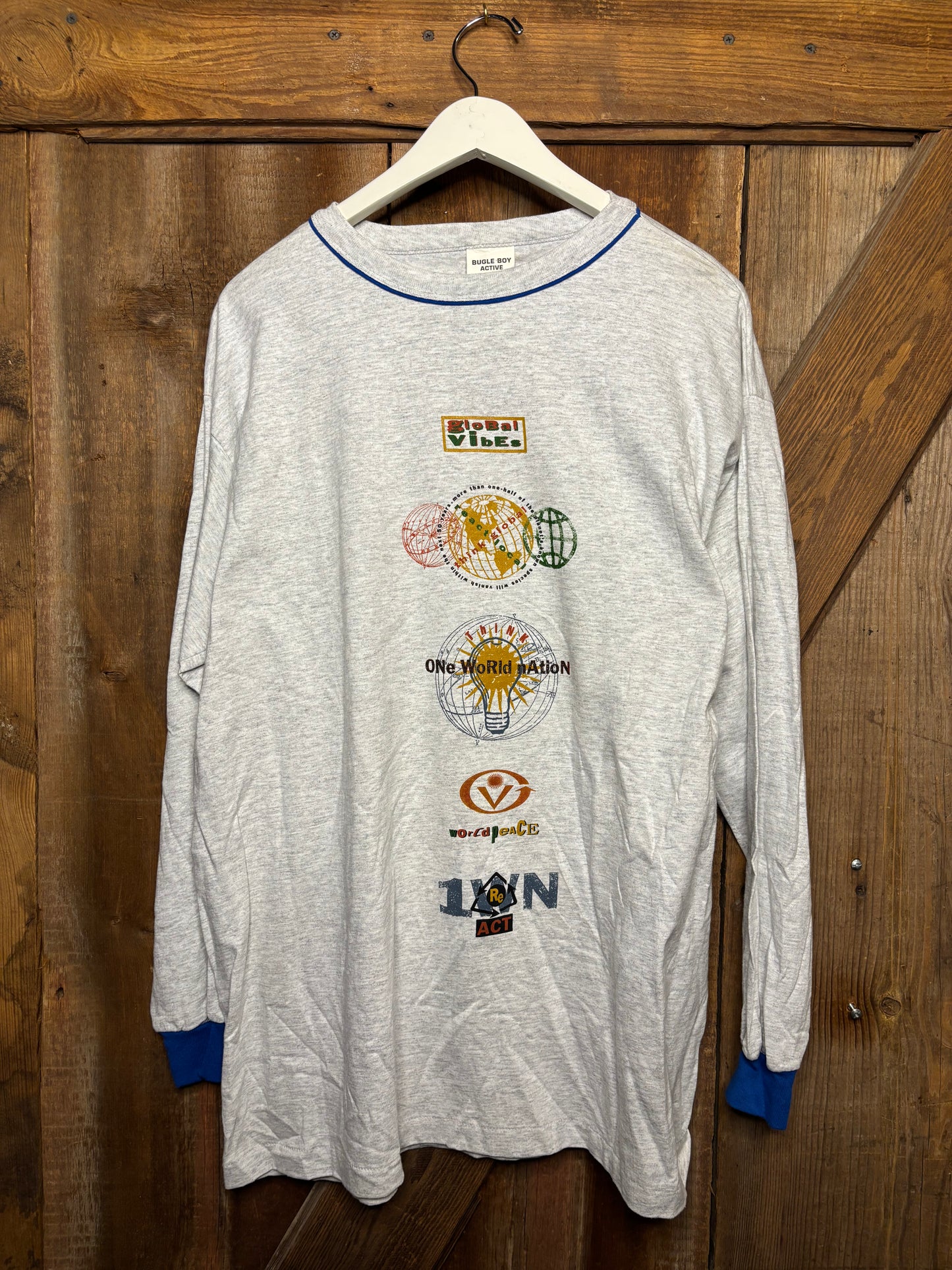 Vtg Bugle Boy Global L/S Blue L