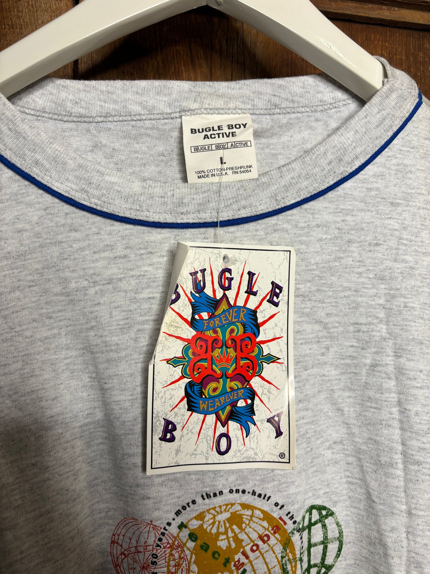 Vtg Bugle Boy Global L/S Blue L