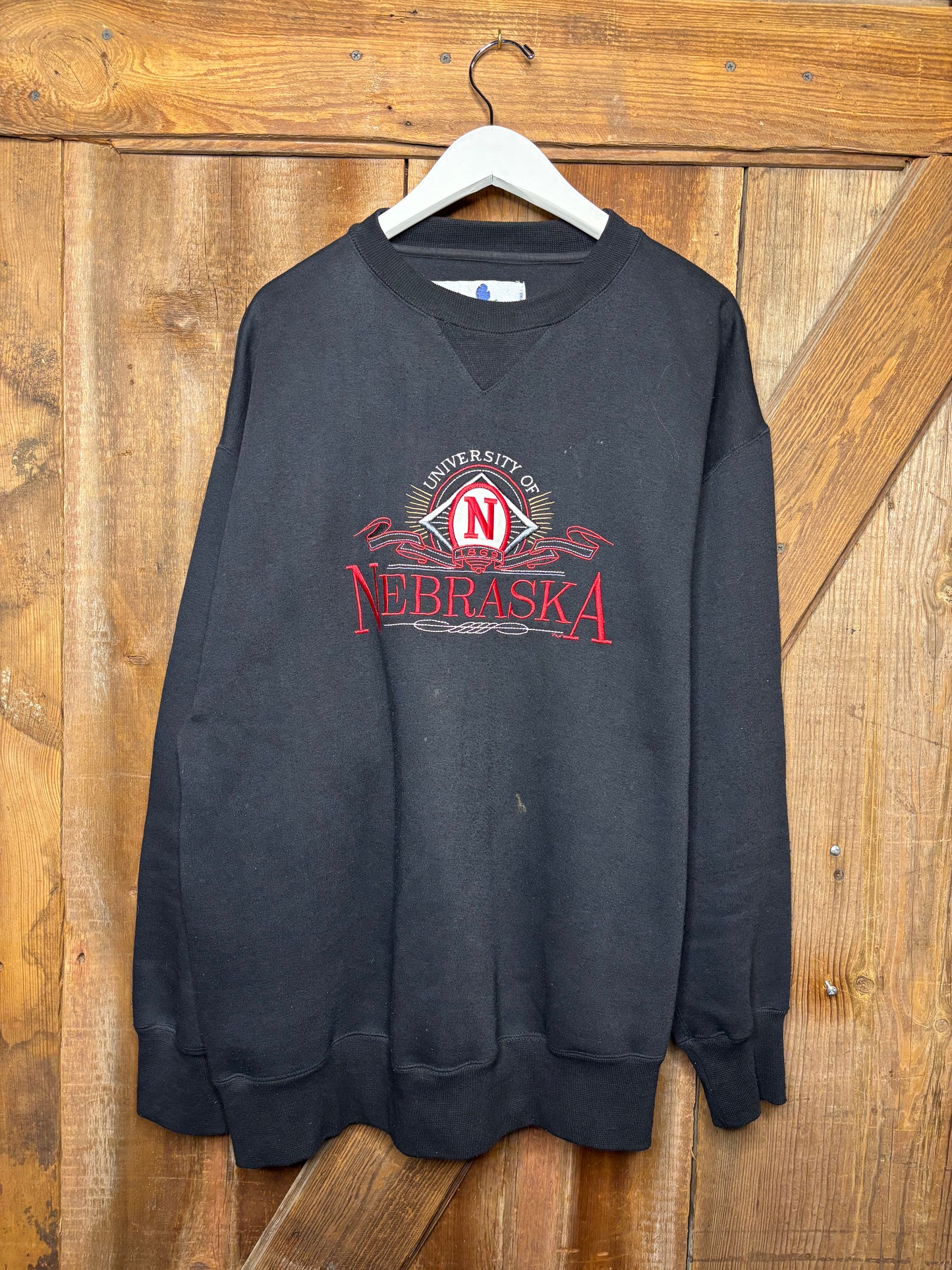 vtg Nebraska Spellout crew