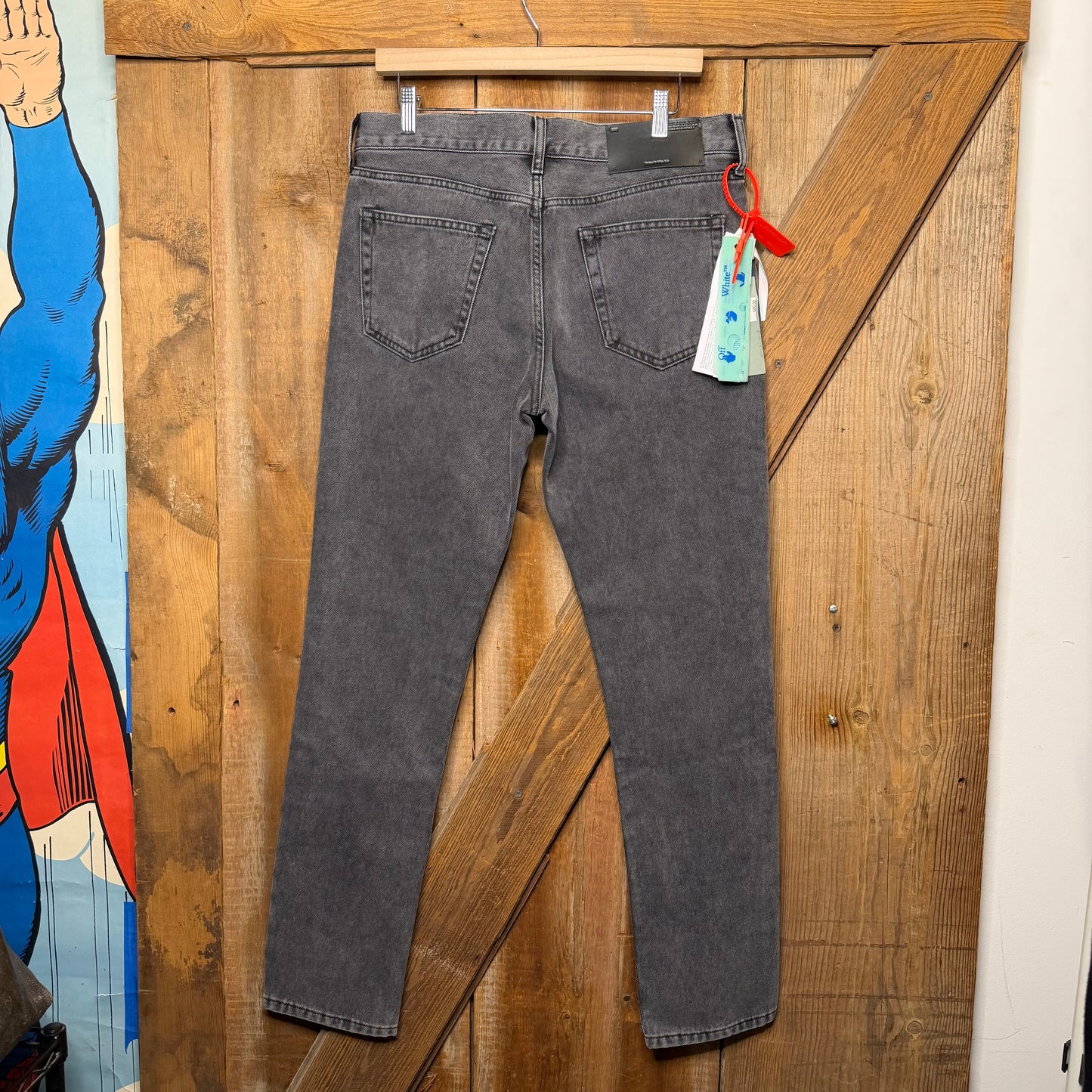 Off White Black Wash Denim Slim