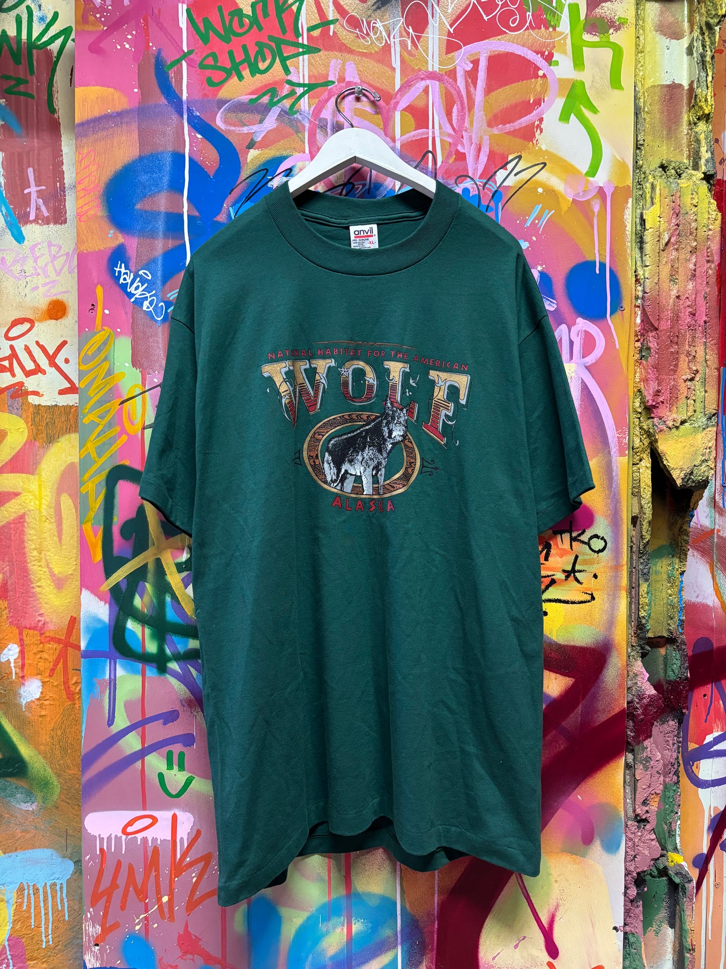 vtg Alaska Wolf Tee XL