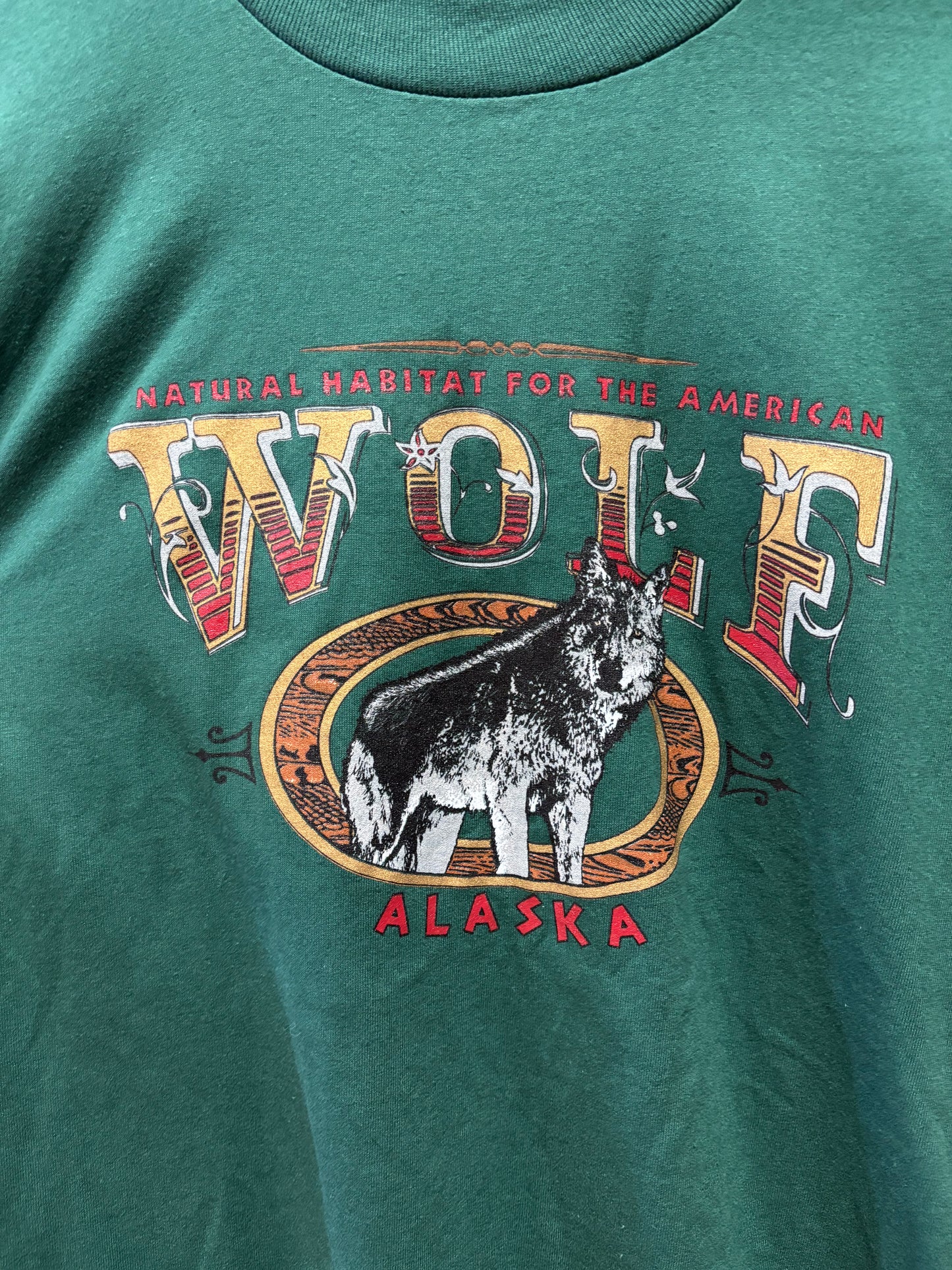 vtg Alaska Wolf Tee XL