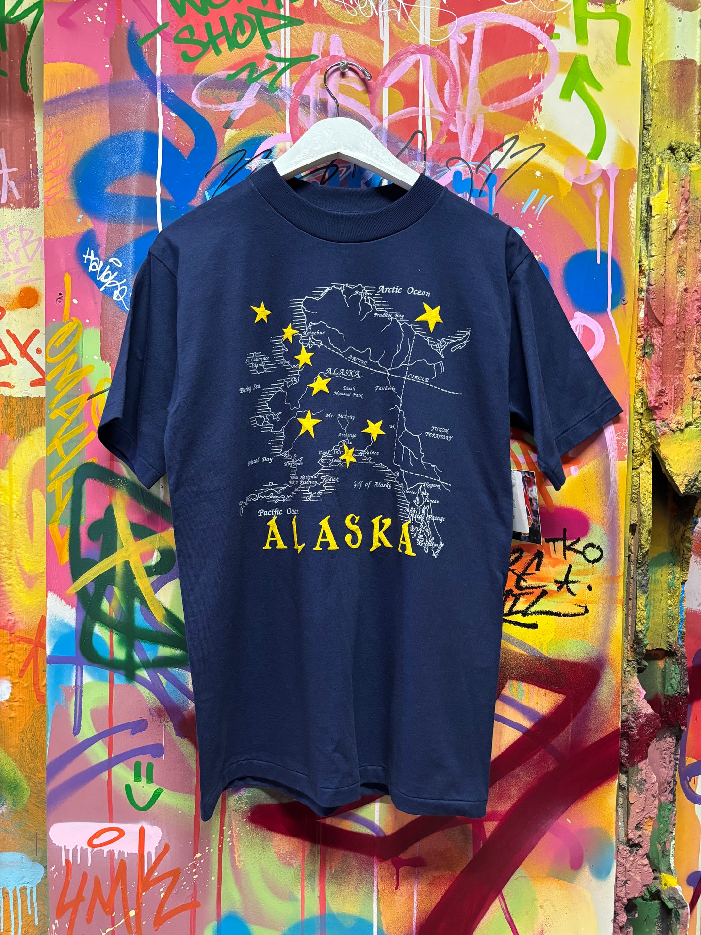 vtg Alaska Map Tee M