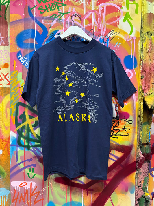 vtg Alaska Map Tee M