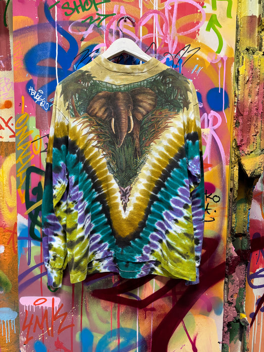 vtg 1990 Liquid Blue Elephant Tee L (fits M)