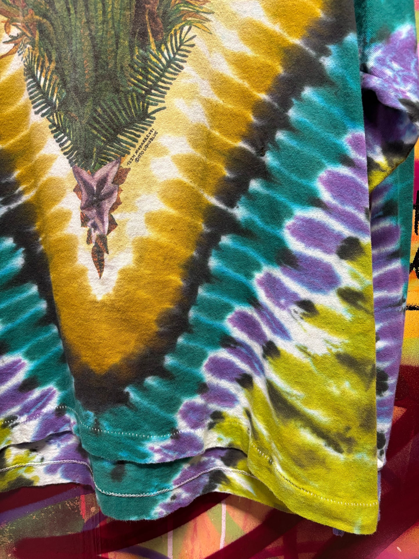 vtg 1990 Liquid Blue Elephant Tee L (fits M)