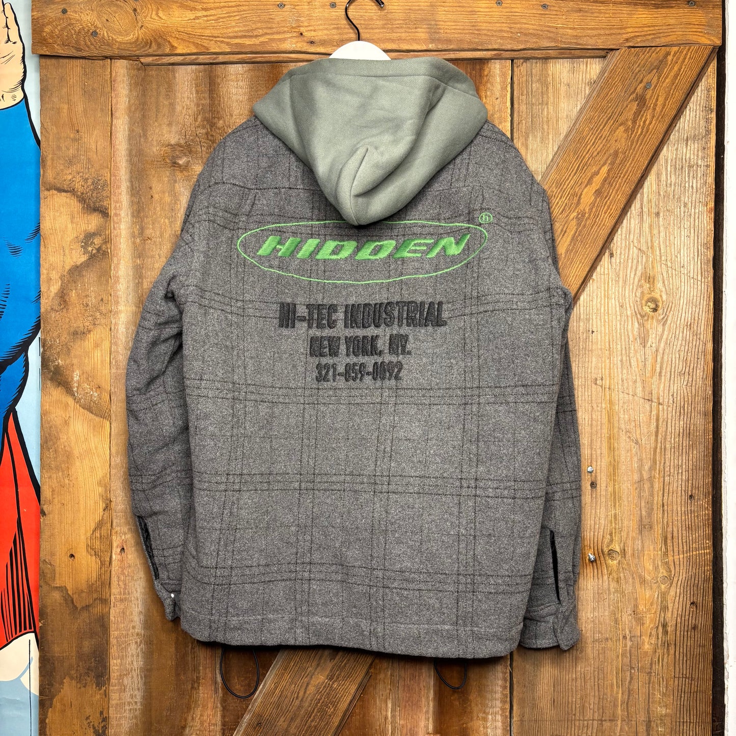 Hidden NY Hooded Button Up Fleece Flannel