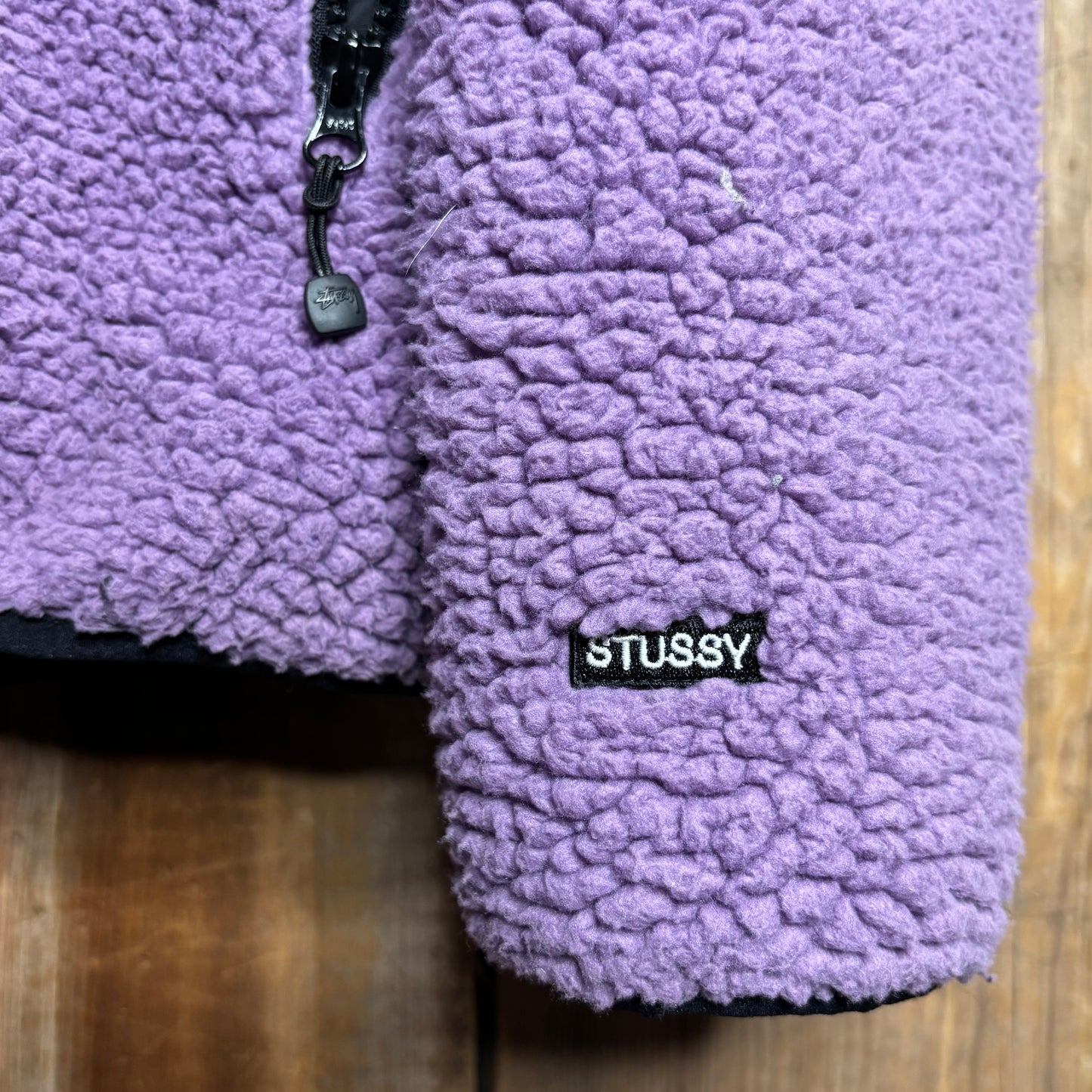 Stussy Deep Pile Fleece Zip Up Purp