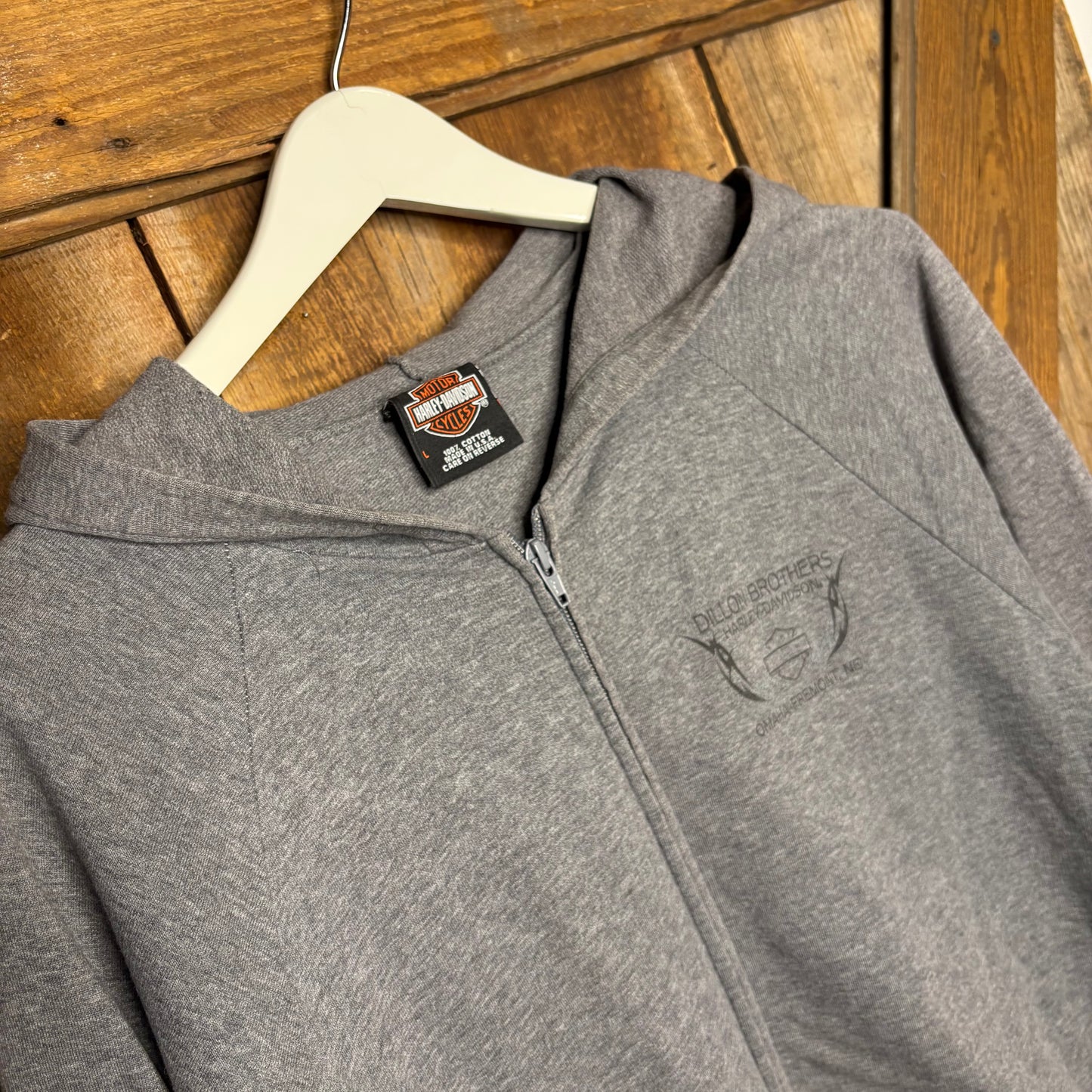 y2k Harley Davidson Zip Hoodie Fleur