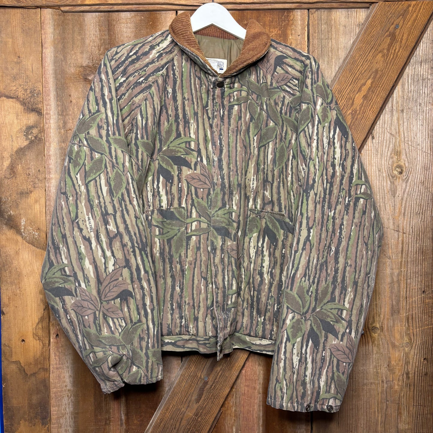 vtg Real Tree Bark Camo Jacket No Zipper