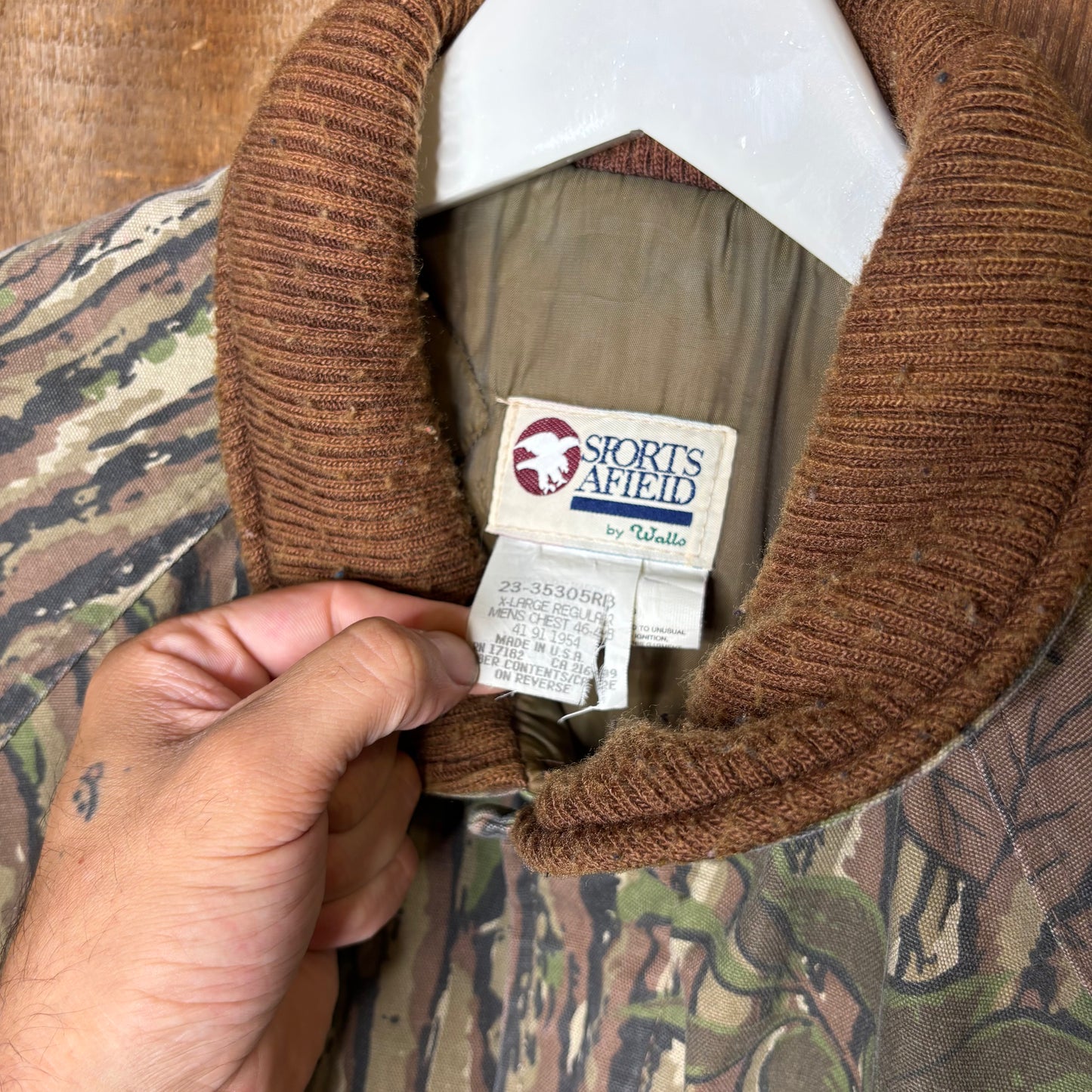 vtg Real Tree Bark Camo Jacket No Zipper