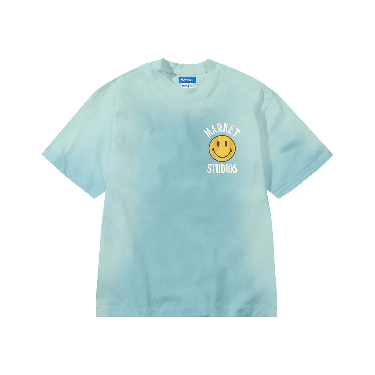 Market SMILEY UPSIDE DOWN LOCKUP T-SHIRT RETRO BLUE