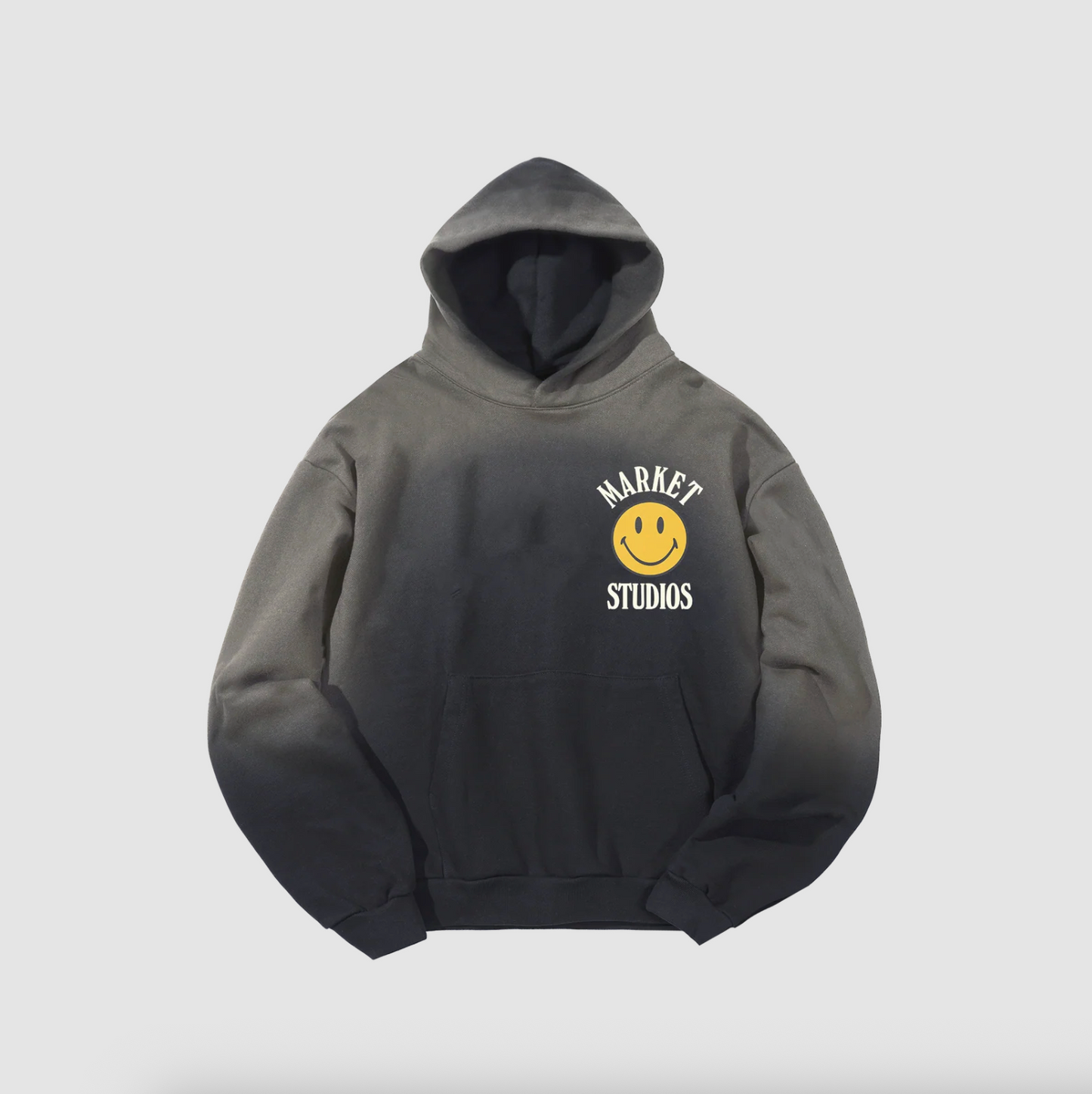 Market SMILEY UPSIDE DOWN LOCKUP HOODIE BLACK