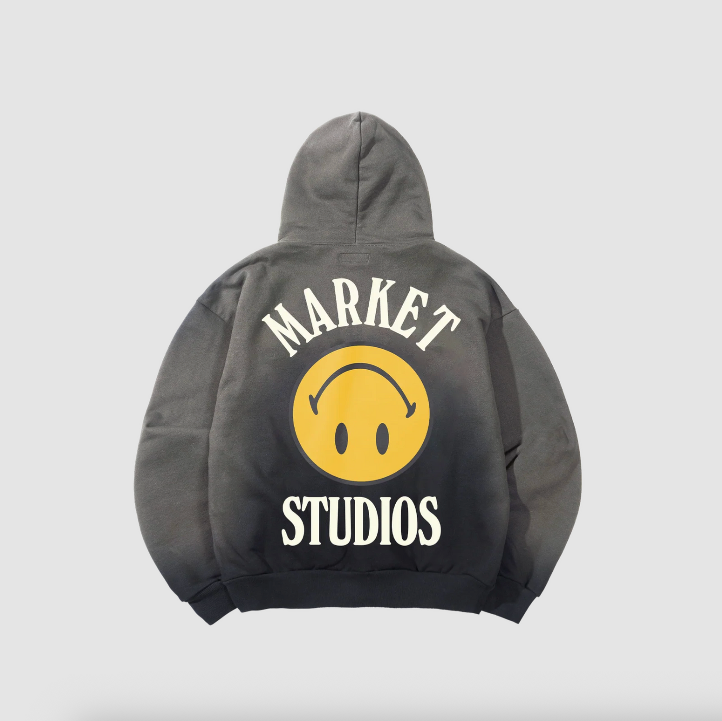 Market SMILEY UPSIDE DOWN LOCKUP HOODIE BLACK