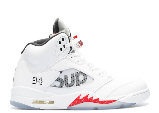 AJ5 Supreme White Sz 8.5