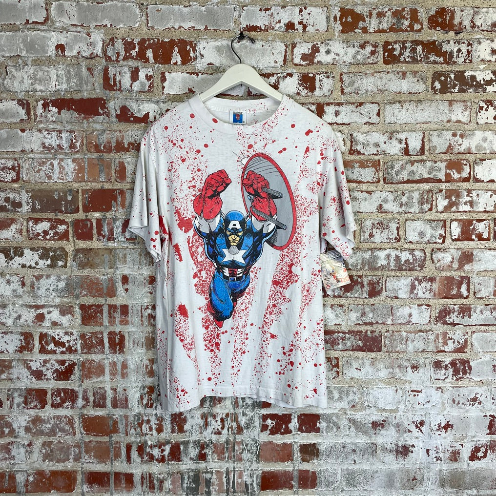 90's Captain America Mega Print L